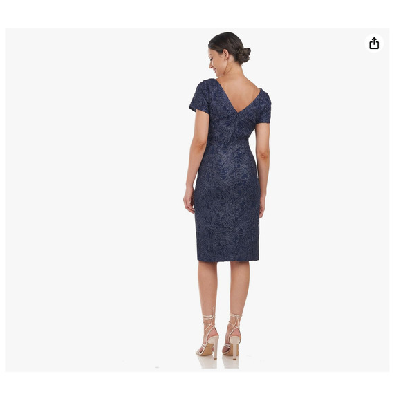 JS Collections Women's Scarlet Knee Length Dress Navy New - Picture 3 of 3